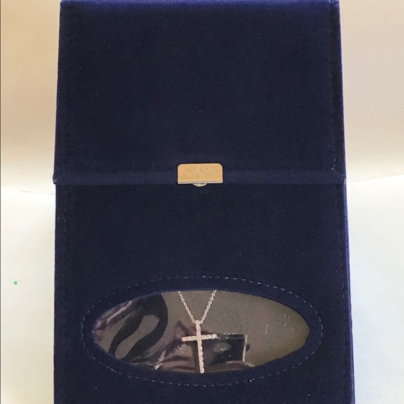 AAA CZ Diamond Cross Necklace 18” Gift Box - Picture 7 of 8